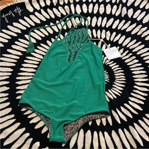 Rare Acacia Teahupo Swimsuit in beautiful green lau lau